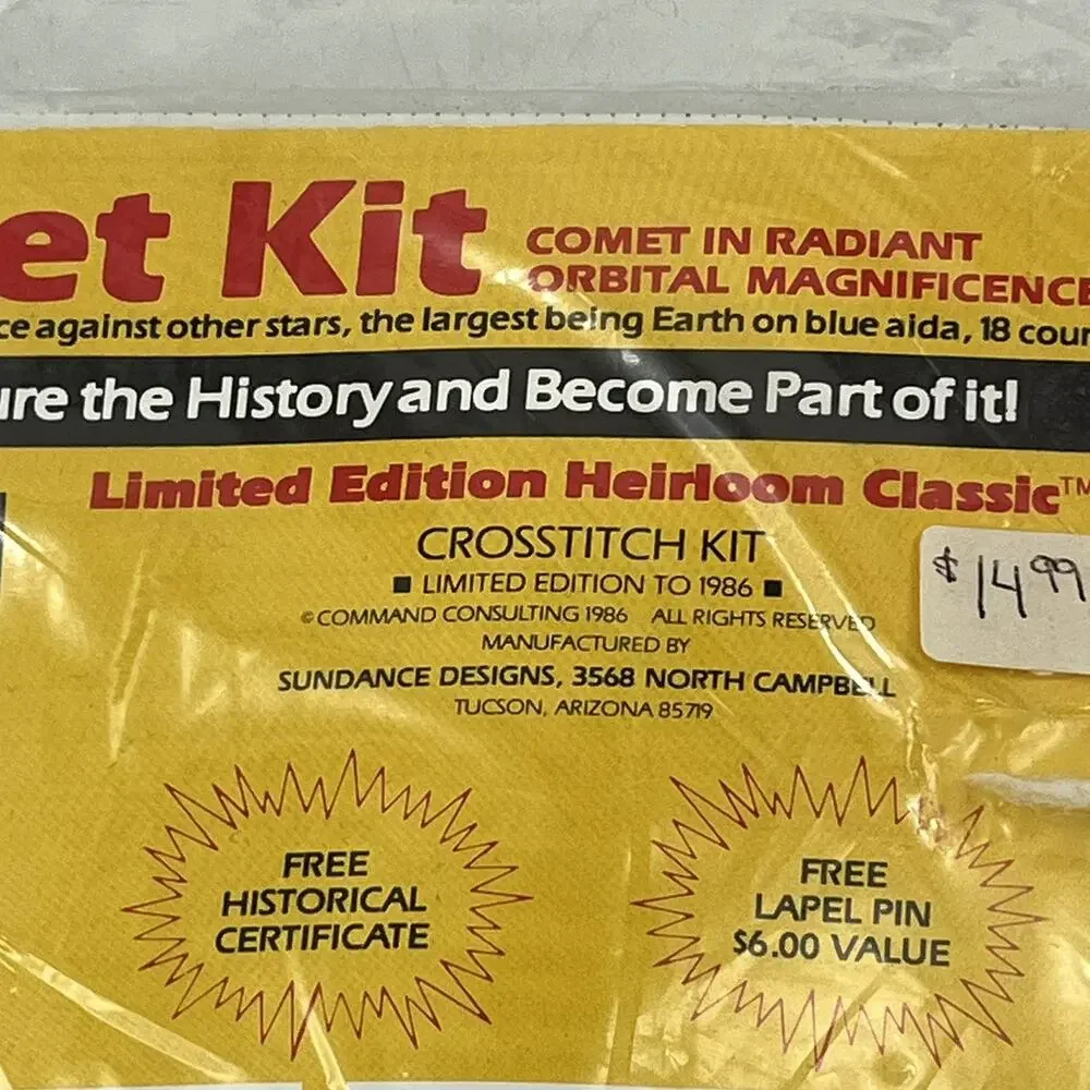 Halley's Comet 1986 Vintage Cross Stitch Kit Limited Edition Heirloom Sealed